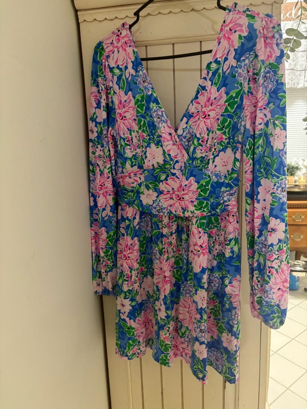 Lilly Pulitzer Blue Dress with Pink Label and Green Accents